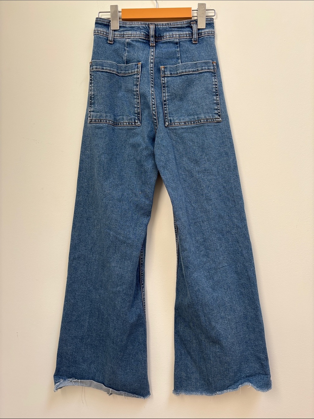 Zara Blue Wide-Leg Flare Jeans - Picture 4 of 8
